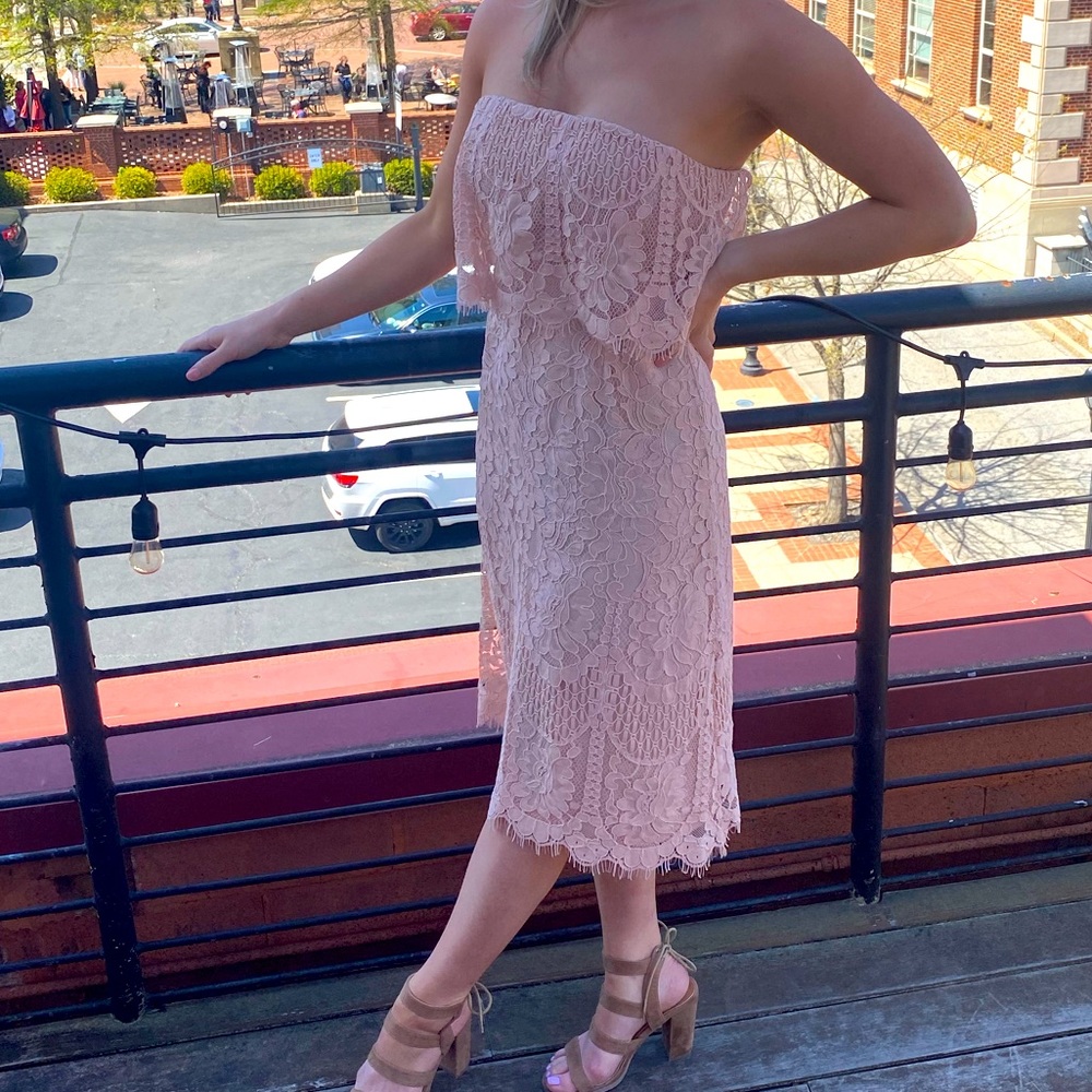 Strapless midi dress